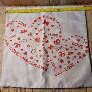 ❤️ LOVE ❤️ Double Heart Pillow Cover. 17" x 17"